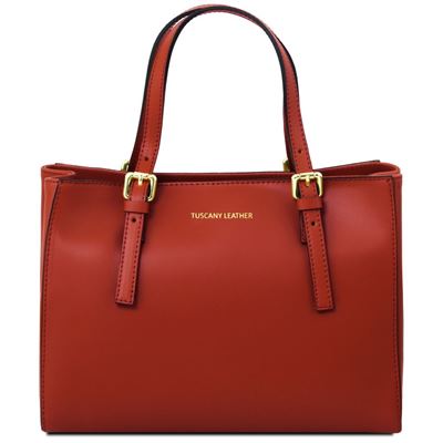 Tuscany Leather Aura - læder håndtaske i farven rød