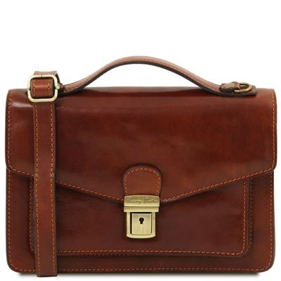 Tuscany Leather Eric - Læder Crossbody taske i farven brun