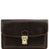 Tuscany Leather Arthur - Eksklusiv læder handy wrist taske for man i farven mørke brun
