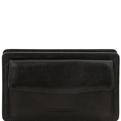 Tuscany Leather Denis - Eksklusiv læder handy wrist taske for man i farven sort
