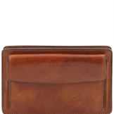 Tuscany Leather Denis - Eksklusiv læder handy wrist taske for man i farven lyse brun