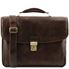 Tuscany Leather 16" Alessandria - Læder forretningstaske med multi rum i farven mørkebrun