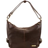 Tuscany Leather Sabrina - Læder hobo taske i farven mørke brun