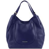 Tuscany Leather Cinzia - Blød Læder shopping taske i farven mørke blå