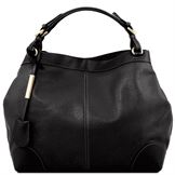 Tuscany Leather Ambrosia - Blød læder taske med skulderrem i farven sort