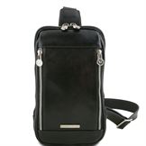 Tuscany Leather Martin - Læder crossover taske i farven sort
