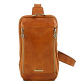 Tuscany Leather Martin - Læder crossover taske i farven lyse brun
