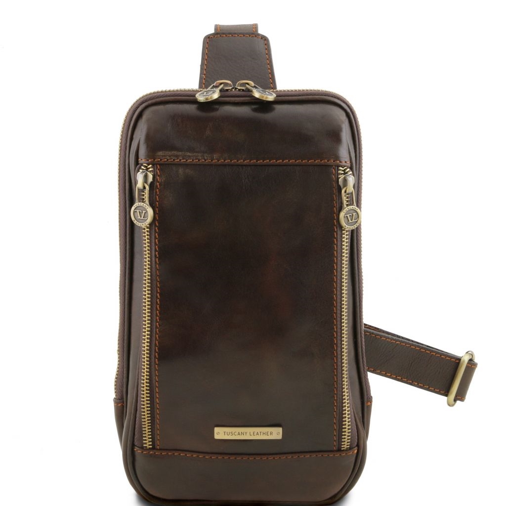 Tuscany Leather Martin - Læder crossover taske i farven mørke brun | 1536_1_5