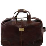 Tuscany Leather Barbados rejsetaske i mørke brun læder - Trolley læder taske
