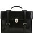 Tuscany Leather 14" Viareggio - Eksklusiv læder laptop taske med 3 rum i farven sort