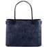 Tuscany Leather Atena - Læder shopping taske med blomstermønster i farven mørke blå