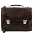 Tuscany Leather 16" Trieste - Eksklusiv læder laptop taske med 2 rum - mørkebrun