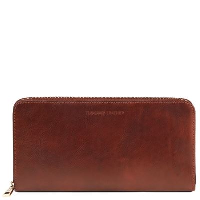 Tuscany Leather Eksklusiv læder travel document case i farven brun