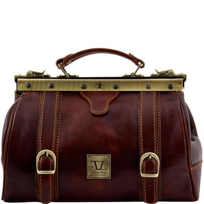 Tuscany Leather Monalisa - Doctor gladstone læder taske med stropper i farven brun