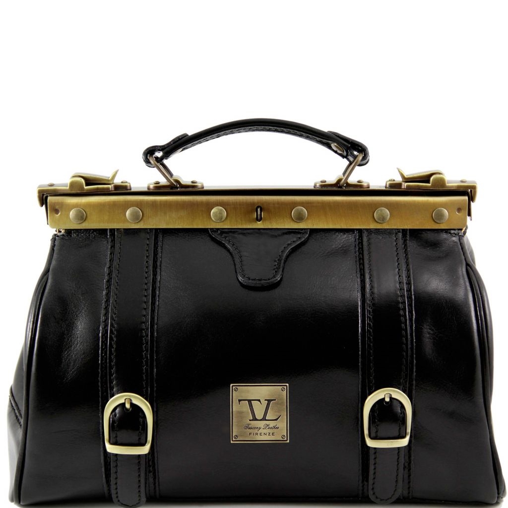 Tuscany Leather Monalisa - Doctor gladstone læder taske med stropper farven sort | Bestil 34_1_2