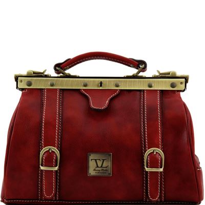 Tuscany Leather Monalisa - Doctor gladstone læder taske med stropper i farven rød