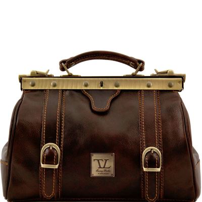 Tuscany Leather Monalisa - Doctor gladstone læder taske med stropper i farven mørke brun