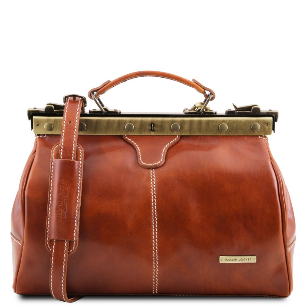 Tuscany Leather Michelangelo Doctor gladstone læder taske i farven lyse brun Bestil 38_1_3