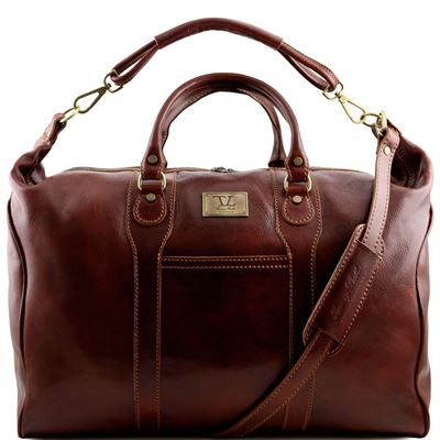 Tuscany Leather Amsterdam - Weekend rejsetaske i læder i farven brun