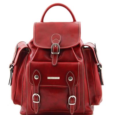 Tuscany Leather Pechino - Læder rygsæk i farven rød
