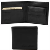 Tuscany Leather Eksklusiv pung til mænd med "coin pocket"t i farven sort