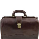 Tuscany Leather Raffaello - Doctor læder taske i farven mørke brun