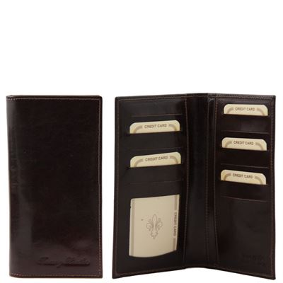 Tuscany Leather Eksklusiv læder pung til mænd "vertical" i farven mørke brun