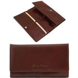 Tuscany Leather Eksklusiv læder pung "harmonika" til kvinder i farven brun