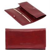 Tuscany Leather Eksklusiv læder pung "harmonika" til kvinder i farven rød