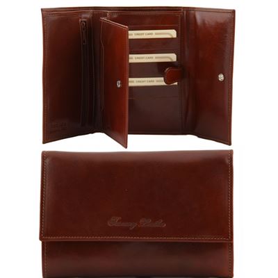 Tuscany Leather Eksklusiv læder pung til kvinder i farven brun