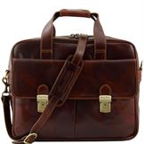 Tuscany Leather 16" Reggio Emilia herre læder computertaske - Eksklusiv læder taske i farven brun