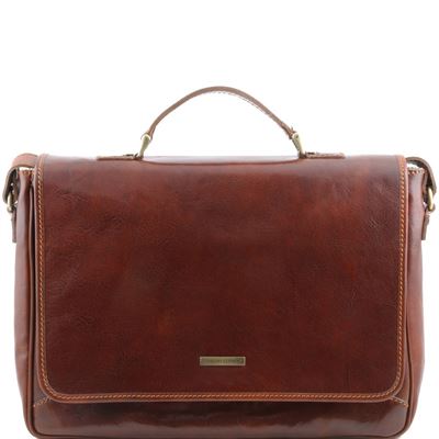 Tuscany Leather 16" Padova herre læder computertaske - Eksklusiv læder taske i farven brun
