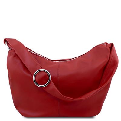 Tuscany Leather Yvette - Læder hobo taske i farven rød