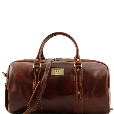 Tuscany Leather Francoforte - Eksklusiv Weekend rejsetaske i læder - Model lille i farven brun