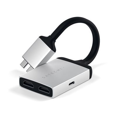Satechi USB-C til Dual 4K HDMI adapter - Sølv