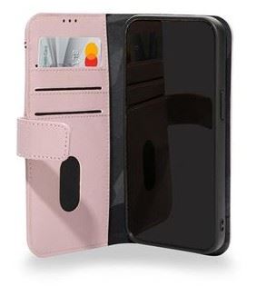 Decoded 2 I 1 cover til iPhone 13 Pro i lyserød læder med kreditkortholder