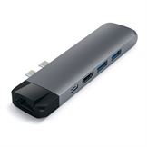 Satechi USB-C 3.1 PRO Hub Adapter med 4K HDMI  og Ethernet til den nye MacBook Pro 13 "og 15" ( Space gray )