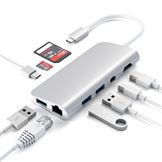 Satechi USB-C Multi-Port Adapter 4K Gigabit Ethernet samt mini DisplayPort - Silver