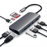 Satechi USB-C Multi-Port Adapter 4K Gigabit Ethernet samt mini displayPort - Space gray