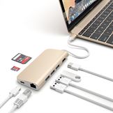 Satechi USB-C 3.1 Multi-Port Adapter 4K Gigabit Ethernet i guld