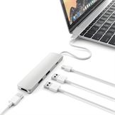 Satechi Slim USB-C Multi-Port Adapter med 4K video output HDMI og 2x USB 3.0 porte - Silver
