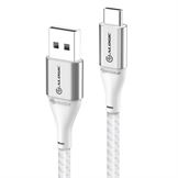 ALOGIC Ultra USB-A til USB-C kabel 3A / 480Mbps - 30 cm i sølv