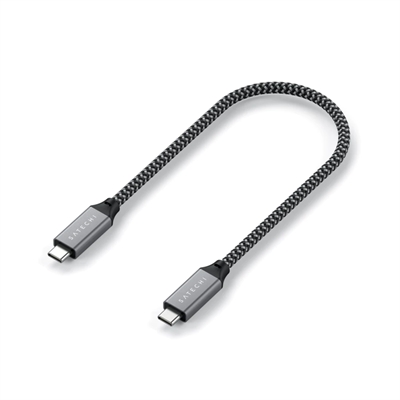 Satechi Flexibel USB-C til USB-C stofkabel på 25 cm i sort 